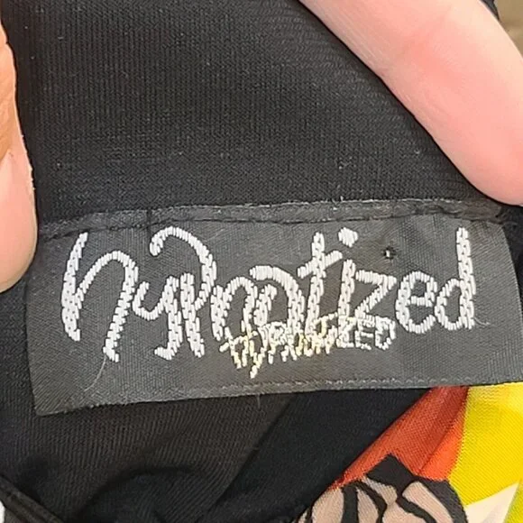 Hypnotized Dress Women XS Black Bright Floral Knit Maxi Sleeveless Casual Summer - Picture 12 of 12